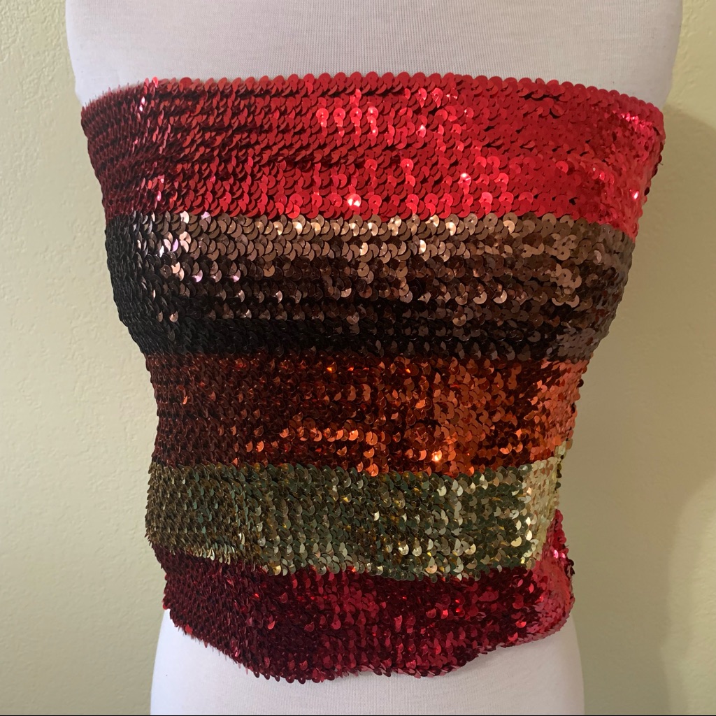 Ruby Sky Stretch Sequin Strapless Top